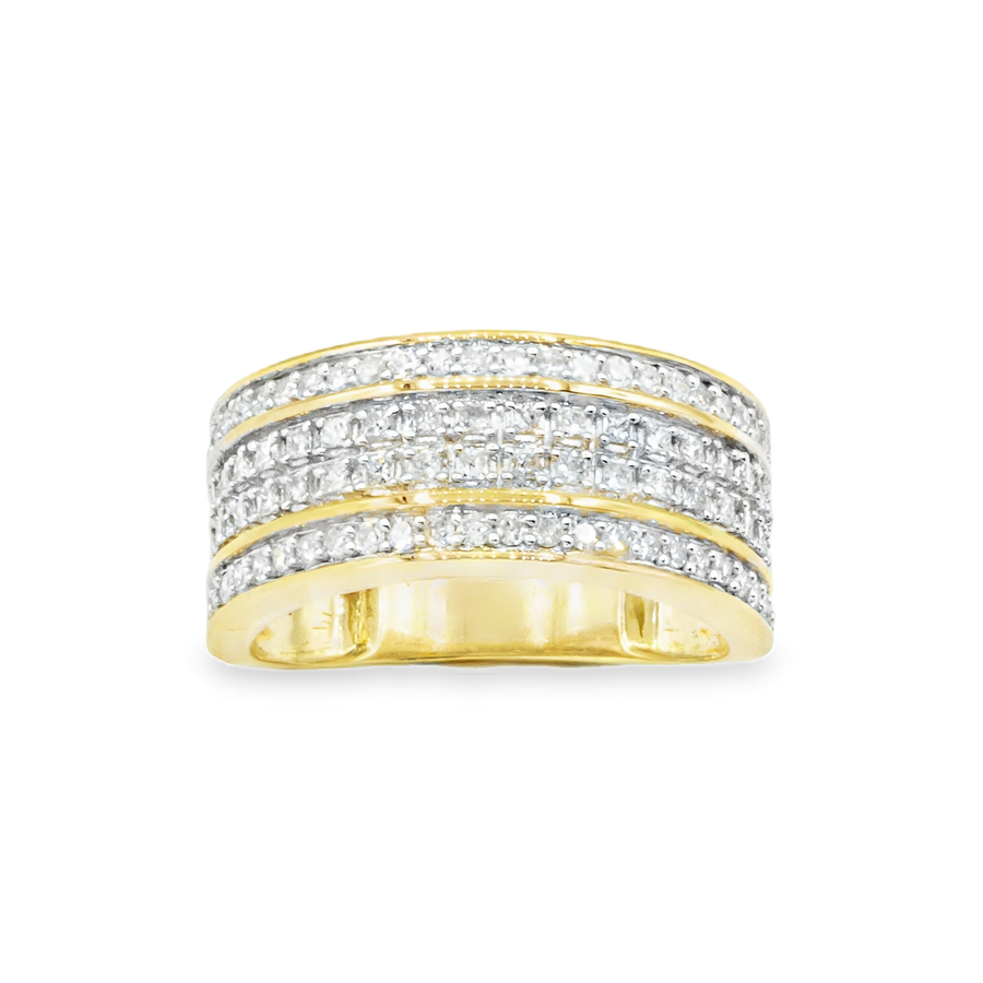 10k Yellow Solid Gold Mens Diamond Wedding Ring Band 0.76 ctw