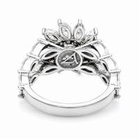 Thumbnail for 14K White Gold Lab Diamond Flower Burst Cluster Ring 2.85 CTW