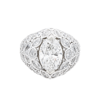 Thumbnail for 14K White Gold Marquise-Cut Lab Diamond Dome Ring 5.03 CTW