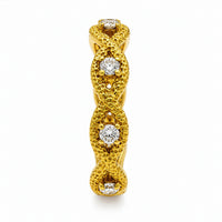 Thumbnail for 14K Yellow Gold Diamond Milgrain Infinity Twist Eternity Band 0.30 CTW