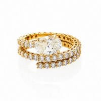 Thumbnail for 14K Yellow Gold Lab Diamond Oval Cut Bypass Wrap Engagement Ring 2.69 CTW