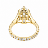 Thumbnail for 14K Yellow Gold Marquise Halo Engagement Ring 1.19 CTW CVD
