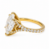 Thumbnail for 14K Yellow Gold Marquise Halo Engagement Ring 1.19 CTW CVD