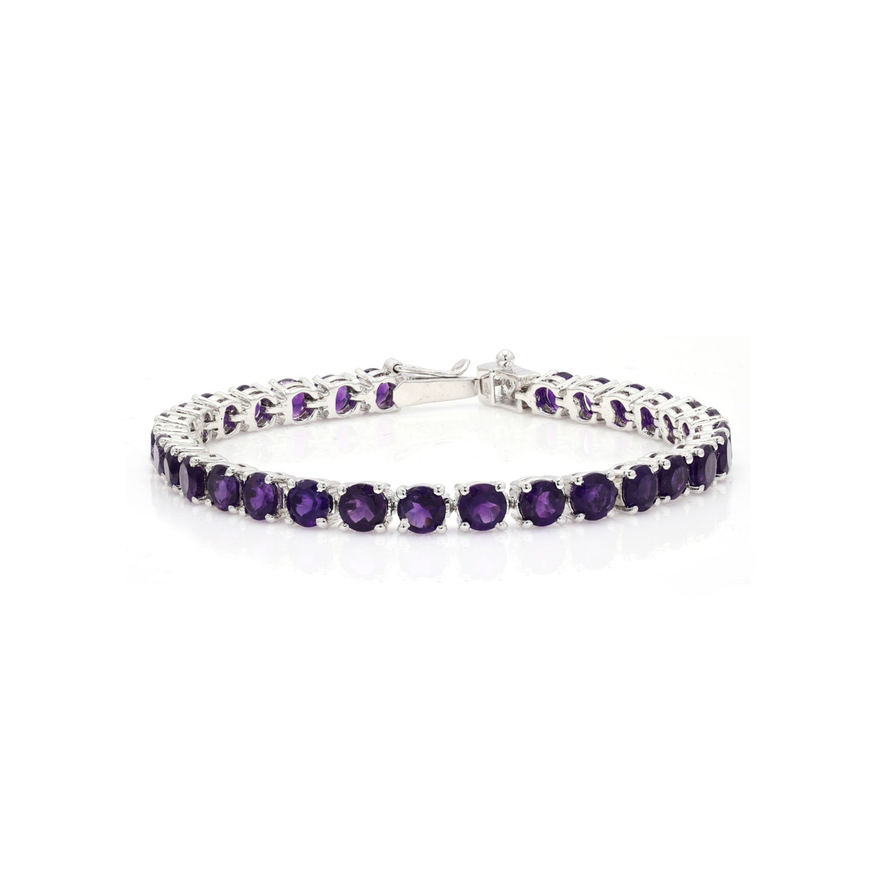 Sterling Silver Prong Amethyst 5mm Tennis Bracelet