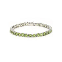Thumbnail for Sterling Silver Prong Peridot 5mm Tennis Bracelet