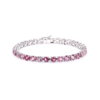 Thumbnail for Sterling Silver Prong Pink Topaz 5mm Tennis Bracelet
