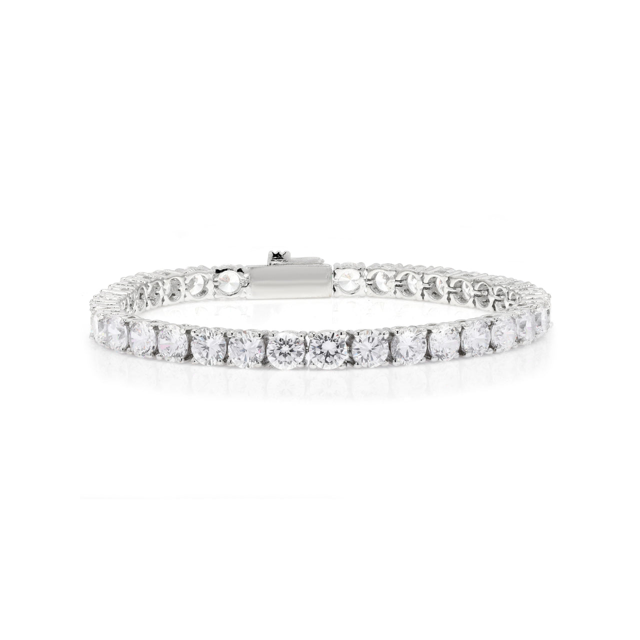 Sterling Silver Prong Moissanite 5mm Tennis Bracelet