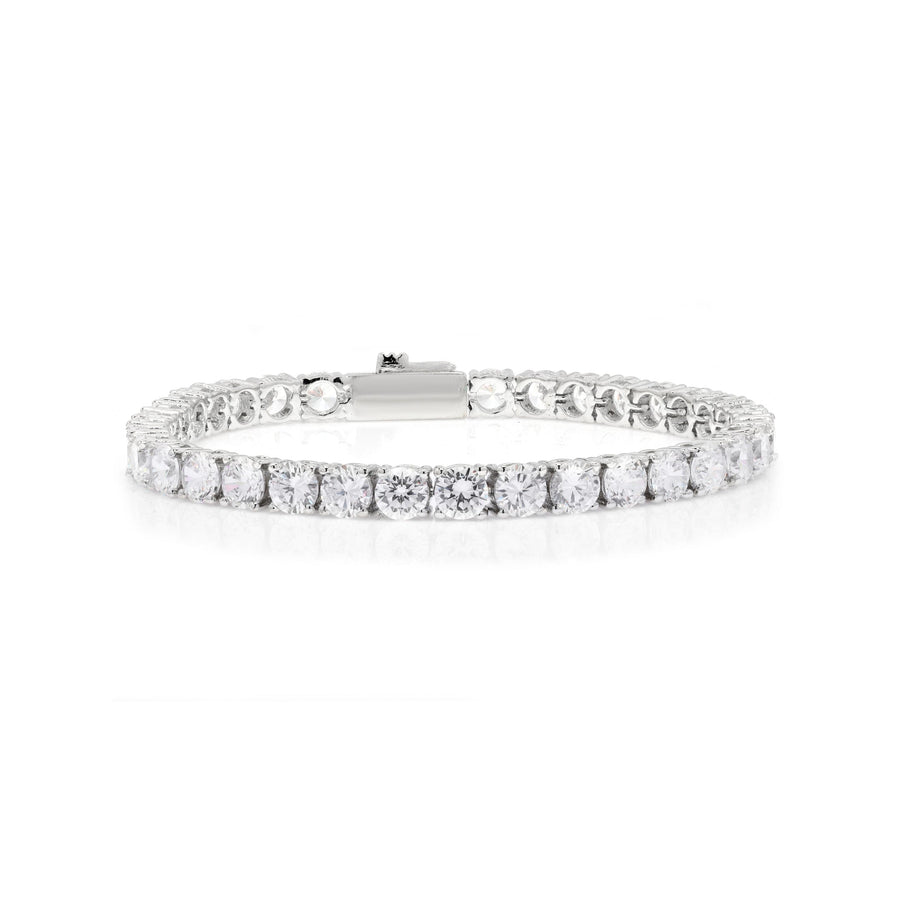 Sterling Silver Prong White CZ 5mm Tennis Bracelet