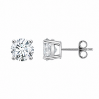 Thumbnail for 14K Gold Lab Diamond Round Basket Setting Stud Earrings