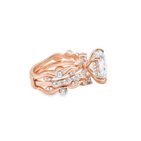 Thumbnail for 14K Rose Gold Heart Cut Lab Diamond Vine Engagement Ring 5.99 CTW
