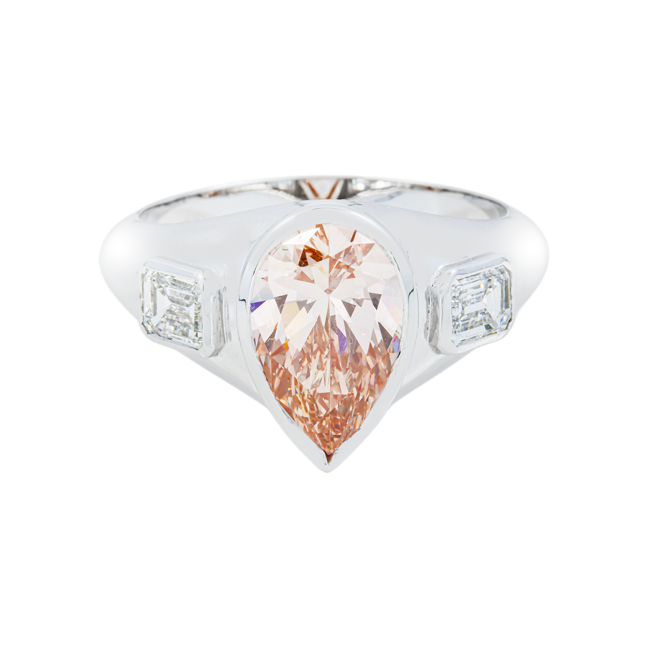 14k White Gold Colored Pear Shaped Lab Diamond Engagement Ring 2.64 ctw