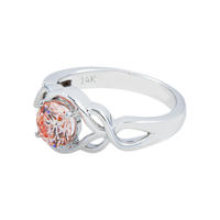 Thumbnail for 14k White Gold Colored Round Shaped Lab Diamond Engagement Ring 1.02 ctw