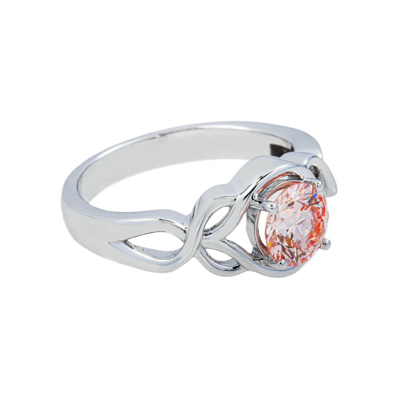 14k White Gold Colored Round Shaped Lab Diamond Engagement Ring 1.02 ctw