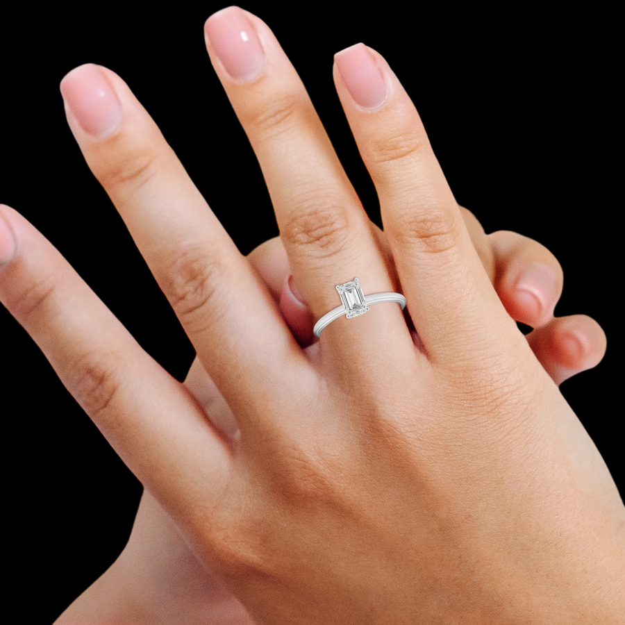 14k White Gold Emerald Cut Diamond Engagement Ring 1.52 ctw