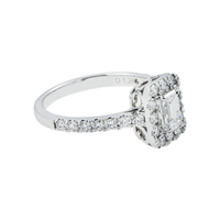 Thumbnail for 14k White Gold Emerald Cut Lab Diamond Engagement Ring 1.26 ctw