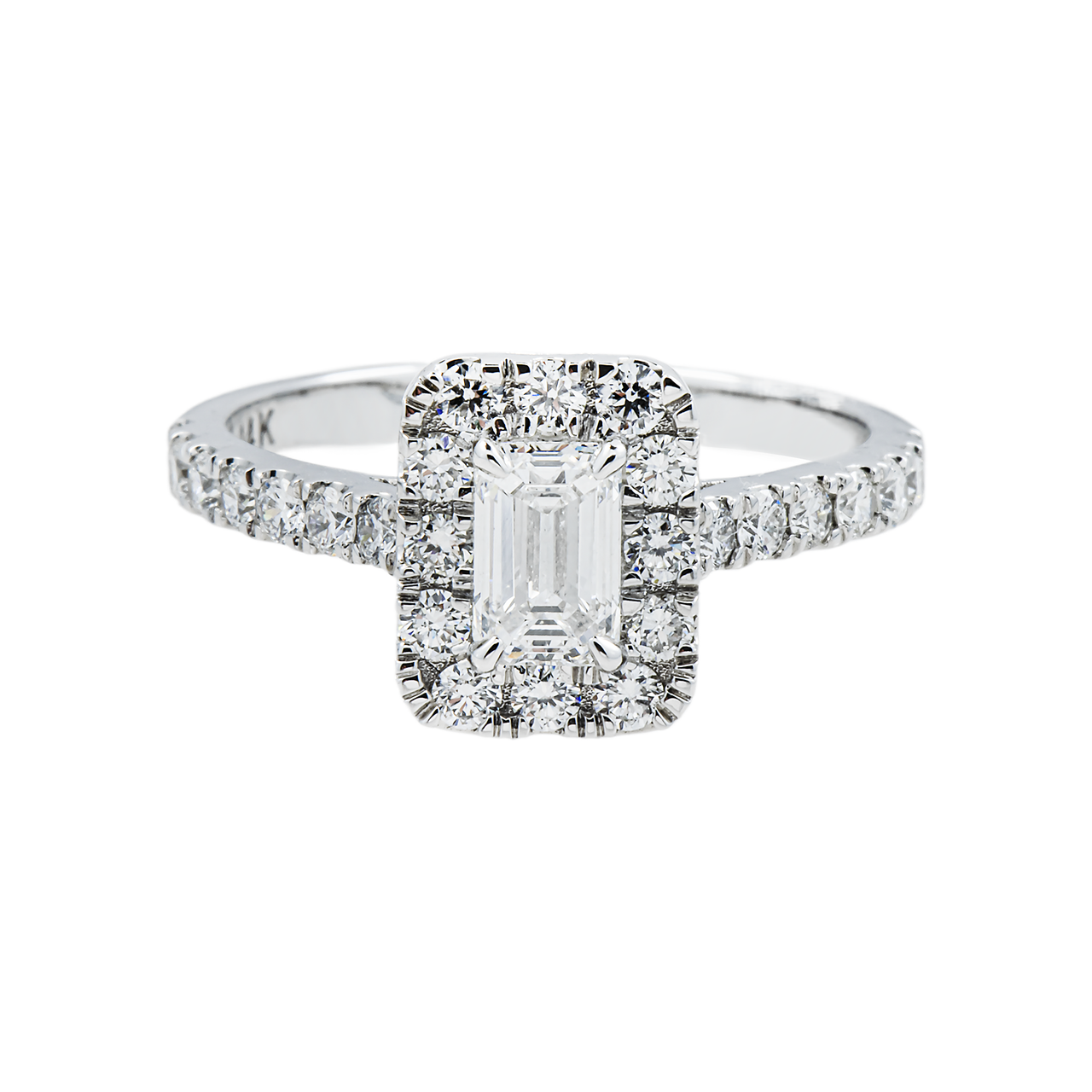 14k White Gold Emerald Cut Lab Diamond Engagement Ring 1.26 ctw