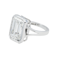 Thumbnail for 14k White Gold Emerald Cut Lab Diamond Engagement Ring 7.10 ctw