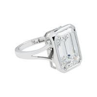 Thumbnail for 14k White Gold Emerald Cut Lab Diamond Engagement Ring 7.10 ctw