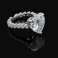 Thumbnail for 14k White Gold Heart Shaped Lab Diamond Engagement Ring 8.93 Ctw