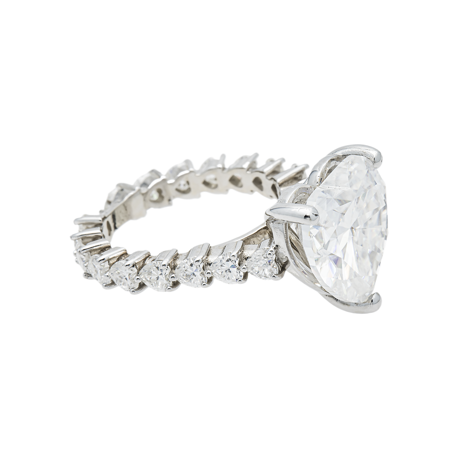 14k White Gold Heart Shaped Lab Diamond Engagement Ring 8.93 Ctw