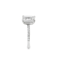 Thumbnail for 14k White Gold Lab Diamond Emerald Cut Engagement Ring 3.05 ctw