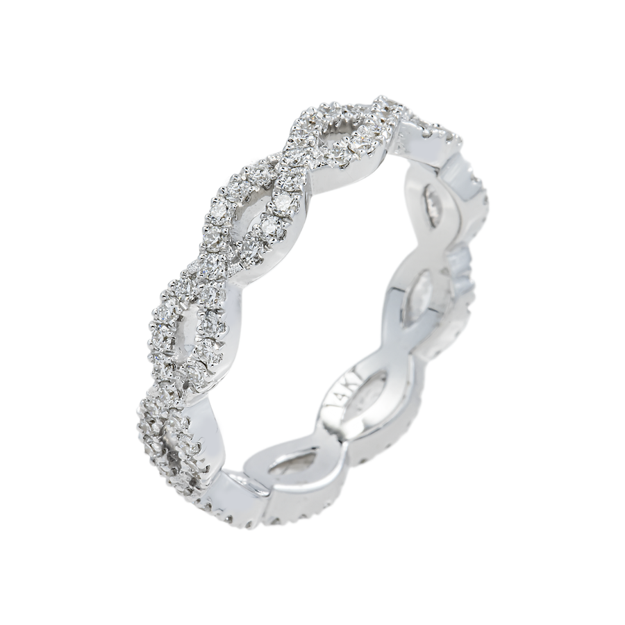 14k White Gold Lab Diamond Eternity Ring 0.72 ctw