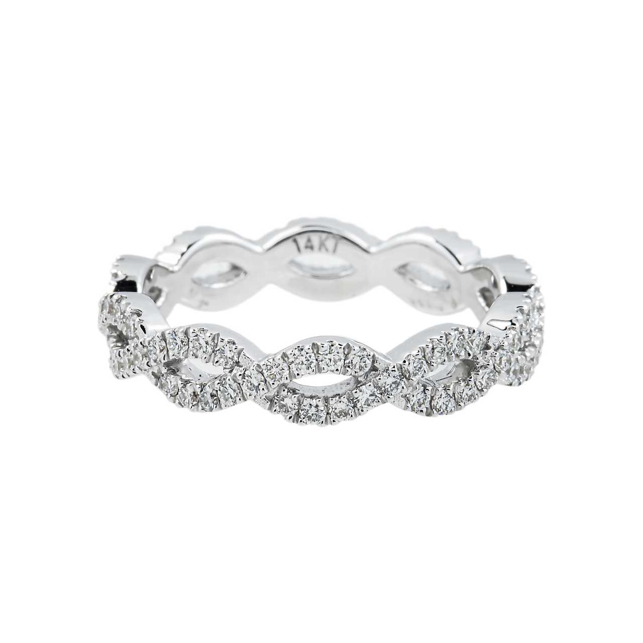 14k White Gold Lab Diamond Eternity Ring 0.72 ctw