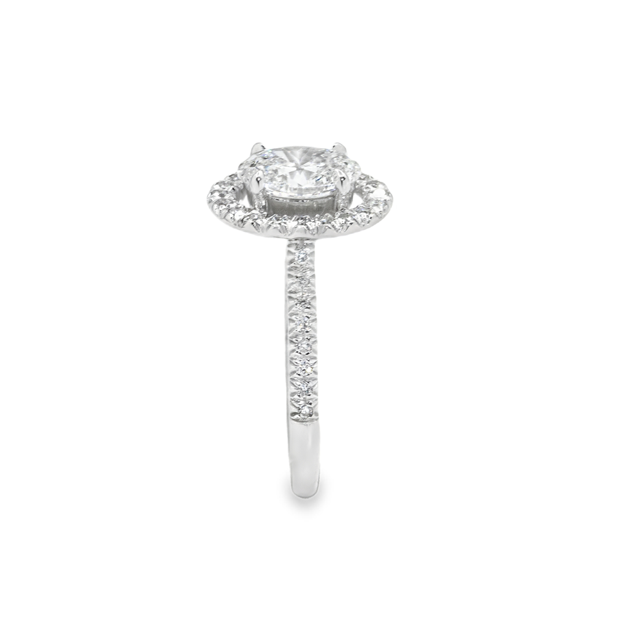 14k White Gold Lab Diamond Oval Shaped Engagement Ring 1.85 Ctw