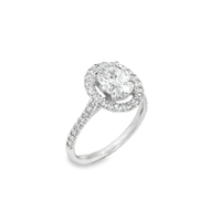 Thumbnail for 14k White Gold Lab Diamond Oval Shaped Engagement Ring 1.85 Ctw