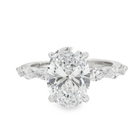 Thumbnail for 14k White Gold Lab Diamond Oval Shaped Engagement Ring 3.7 ctw