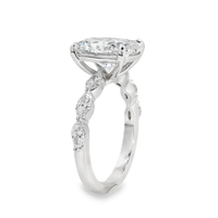 Thumbnail for 14k White Gold Lab Diamond Oval Shaped Engagement Ring 3.7 ctw
