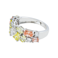 Thumbnail for 14k White Gold Multi Color Fancy Lab Diamond Engagement Ring 2.52 ctw