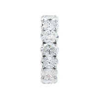 Thumbnail for 14k White Gold Oval Shaped Lab Diamond Eternity Ring 8.06 ctw