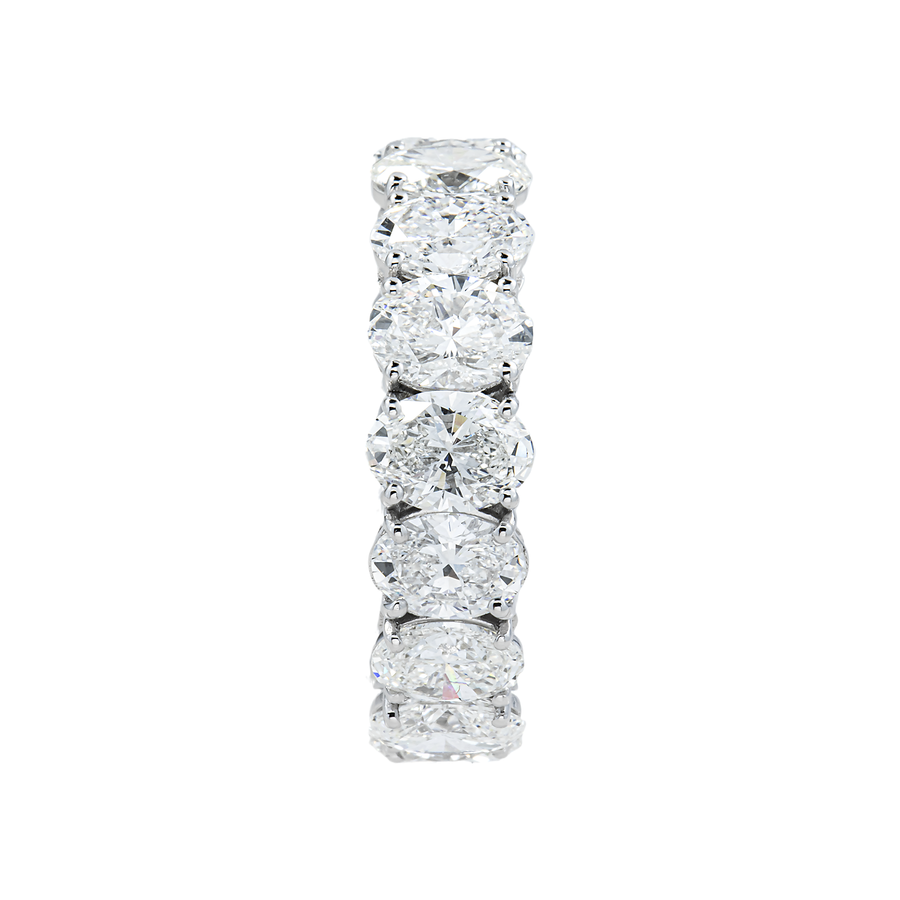 14k White Gold Oval Shaped Lab Diamond Eternity Ring 8.06 ctw