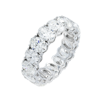 Thumbnail for 14k White Gold Oval Shaped Lab Diamond Eternity Ring 8.06 ctw