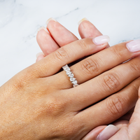 Thumbnail for 14k White Gold Pear Shaped Lab Diamond Eternity Ring 2.39 ctw SR-041