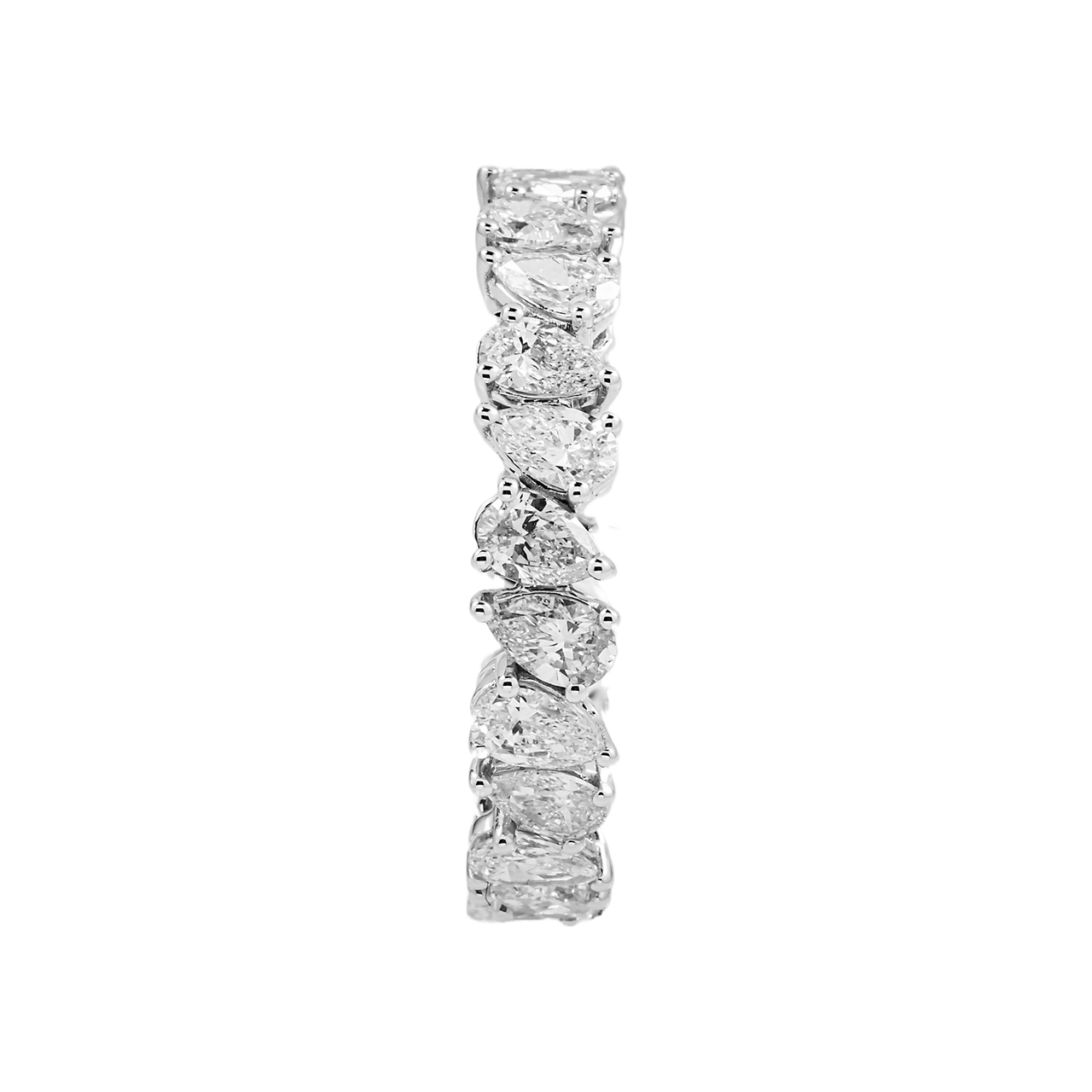 14k White Gold Pear Shaped Lab Diamond Eternity Ring 2.39 ctw SR-041