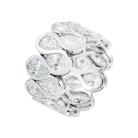 Thumbnail for 14k White Gold Pear Shaped Lab Diamond Eternity Ring 9.11 ctw KL-1656