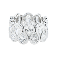 Thumbnail for 14k White Gold Pear Shaped Lab Diamond Eternity Ring 9.11 ctw KL-1656