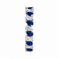 Thumbnail for 14k White Gold Pear Shaped Sapphire & Lab Diamond Eternity Ring 2.84 CTW