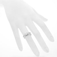 Thumbnail for 14K White Gold Princess Cut Lab Diamond Engagement Ring with Marquise Accents 0.90 Ctw