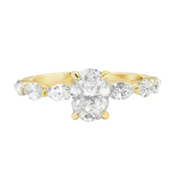 Thumbnail for 14k Yellow Gold Diamond Oval Shaped Engagement Ring 1.72 ctw