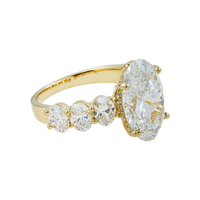 Thumbnail for 14k Yellow Gold Lab Diamond Oval Shaped Engagement Ring 7.02 ctw