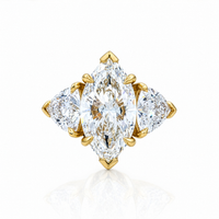 Thumbnail for 14K Yellow Gold Marquise Lab Diamond Engagement Ring 7.07 Ctw