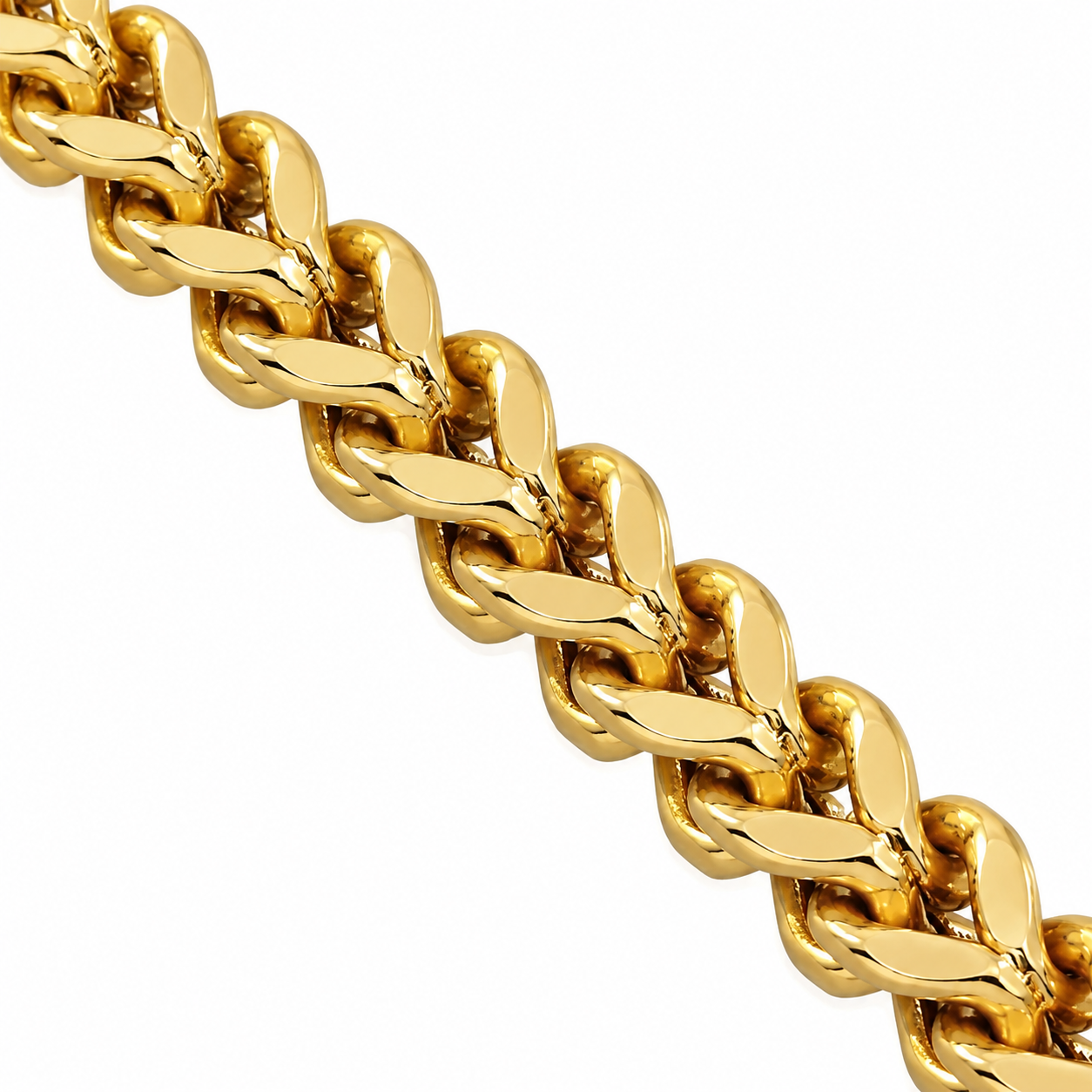 14K Solid Yellow Gold Mens Franco Chain 4 mm