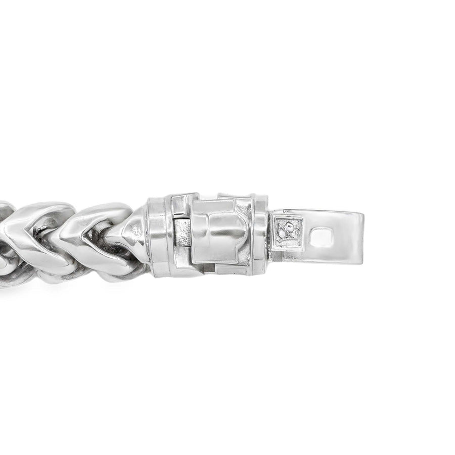 18k White Gold Mens Franco Chain 9 mm 22in