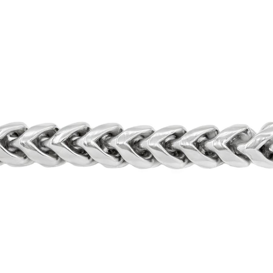 18k White Gold Mens Franco Chain 9 mm 22in