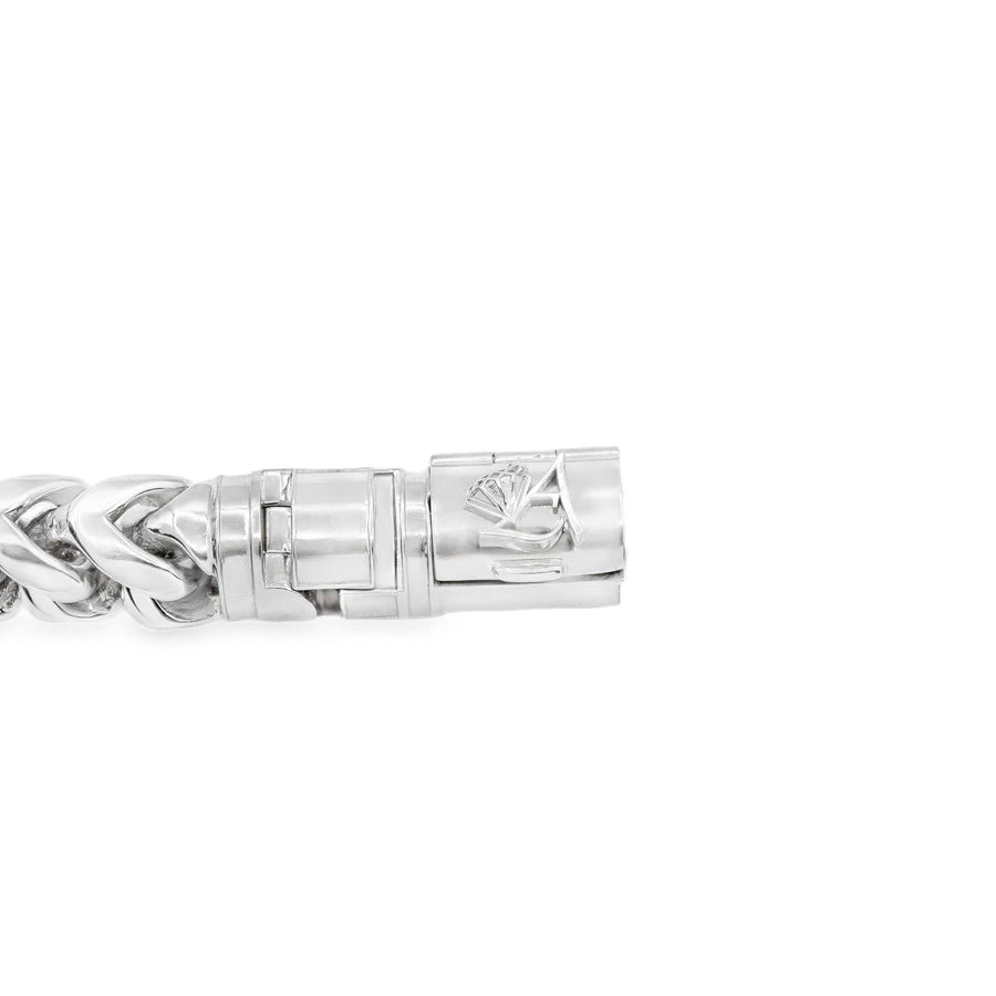 18k White Gold Mens Franco Chain 9 mm 22in