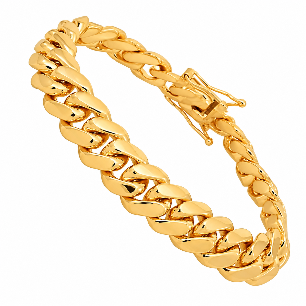 Rose / 10.0 Inches - 101.9 grams 14K Solid Rose Gold Mens Cuban Link Bracelet 11 mm