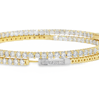 Thumbnail for 10K Solid Yellow Gold Womens Lab Diamond Hoop Earrings 11.71 Ctw